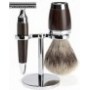 MÜHLE STYLO, maszynka na żyletki + pędzel + stojak, borsuk Fine Badger, drewno afrykańskie