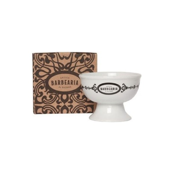 Antiga Barbearia, porcelanowy kubek do golenia z czarnym motywem