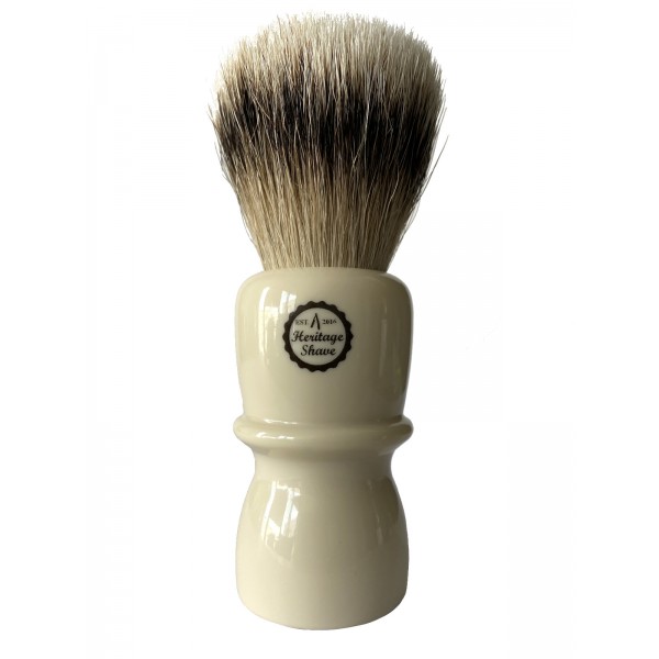 Heritage Shave, Wysoki, Silvertip Badger, pędzel do golenia, kolor jasny