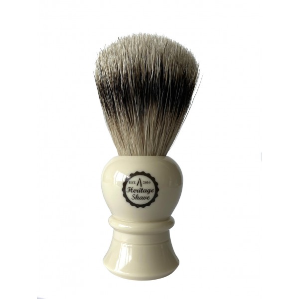Heritage Shave, Średni, Silvertip Badger, pędzel do golenia, kolor kości słoniowej